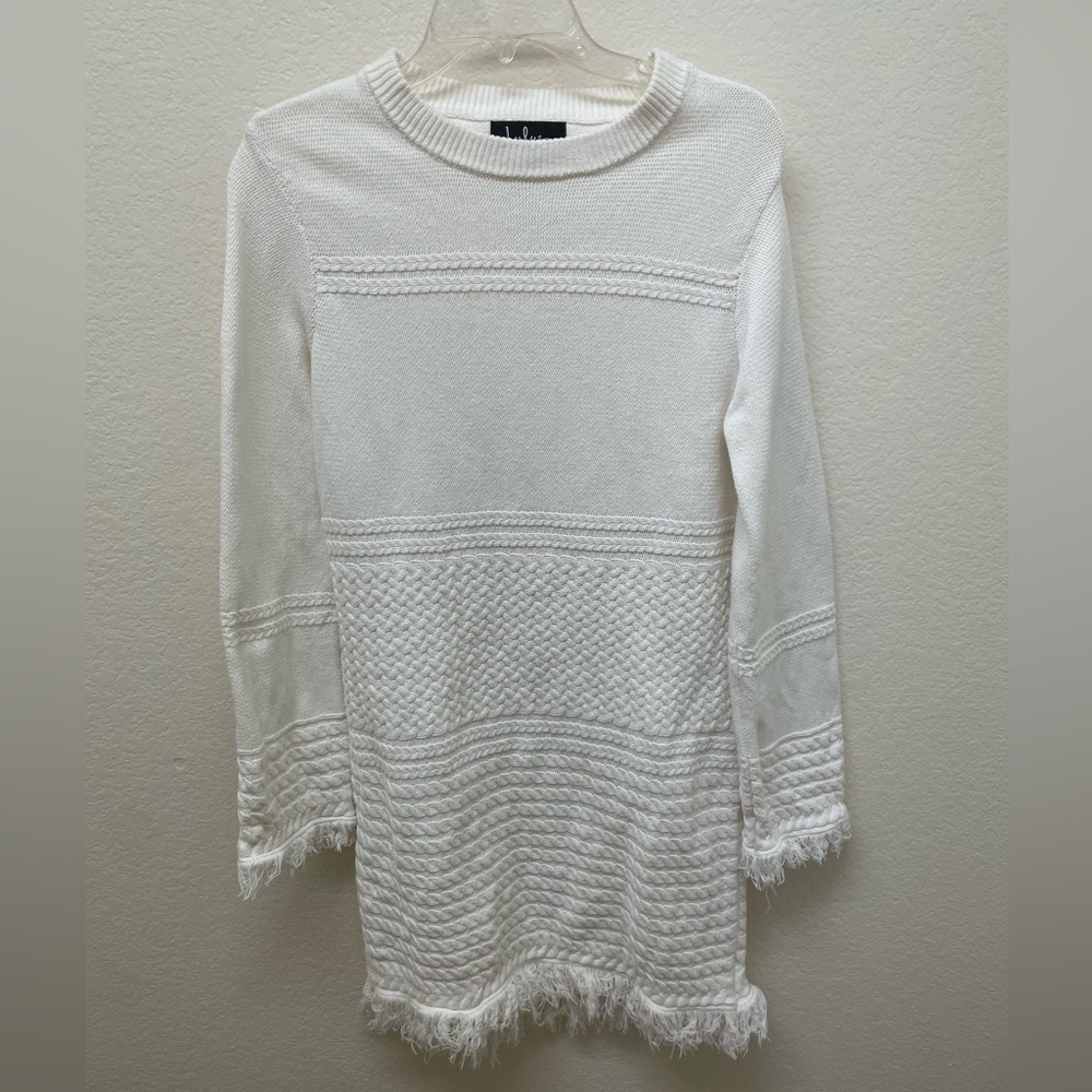 Lulu's White Long Sleeve Sweater Dress